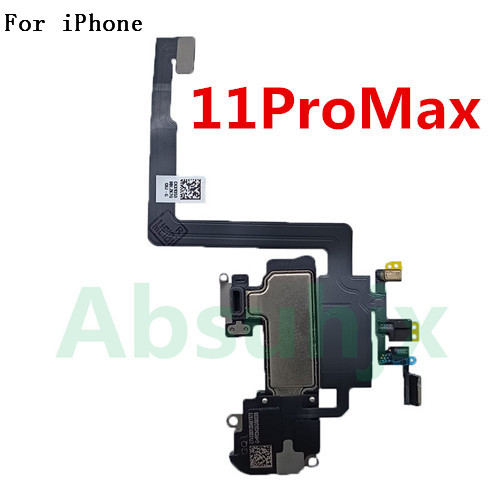 oben Vorderseite Ohrhörer biegen Kabel Für iPhone X XS XR 11 Profi Max 12 Mini Sensor Nähe Kleine Kopfhörer Ohr lautsprecher Headset Teile: Schwarz