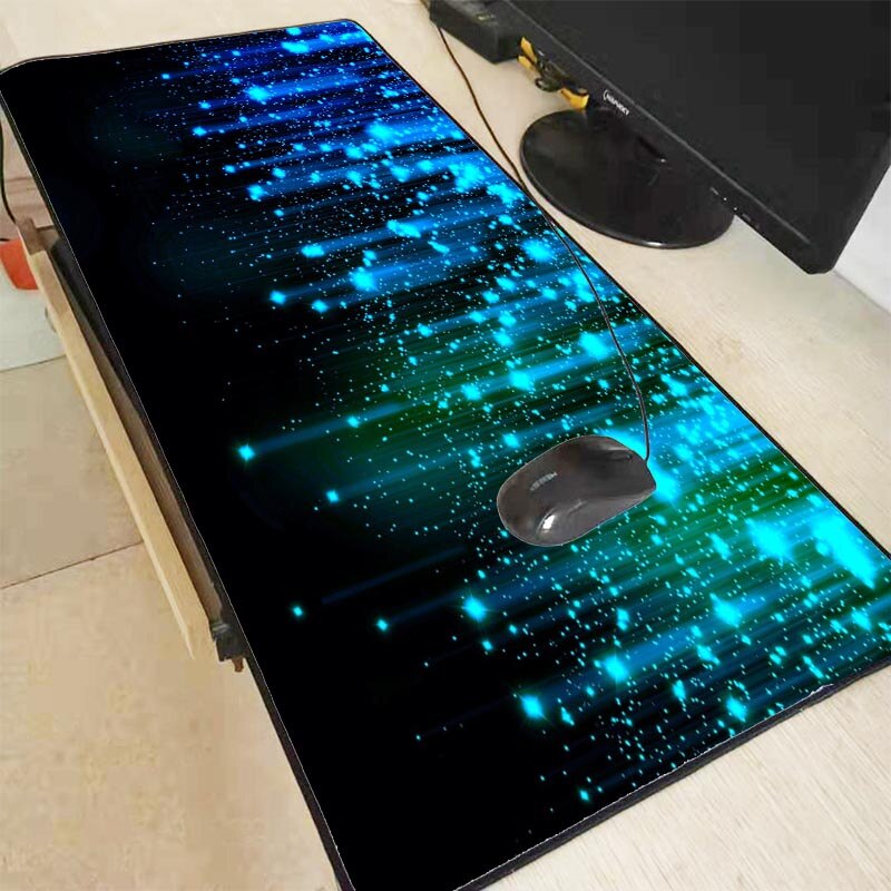 Mrgbest blå linjer led lys musemåtte rgb tastatur cover bordmåtte farverig overflade musemåtte vandtæt computer i flere størrelser: Ingen lysdiode 400 x 900 x 2mm