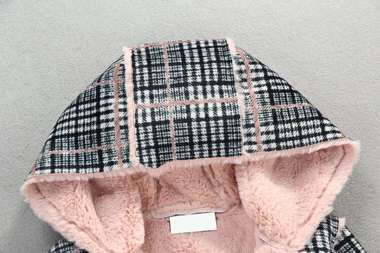 Lente winter bovenkleding dames baby geruite wol plus fluwelen warme jas kinderbontjas babymeisjesjas roosterkleding