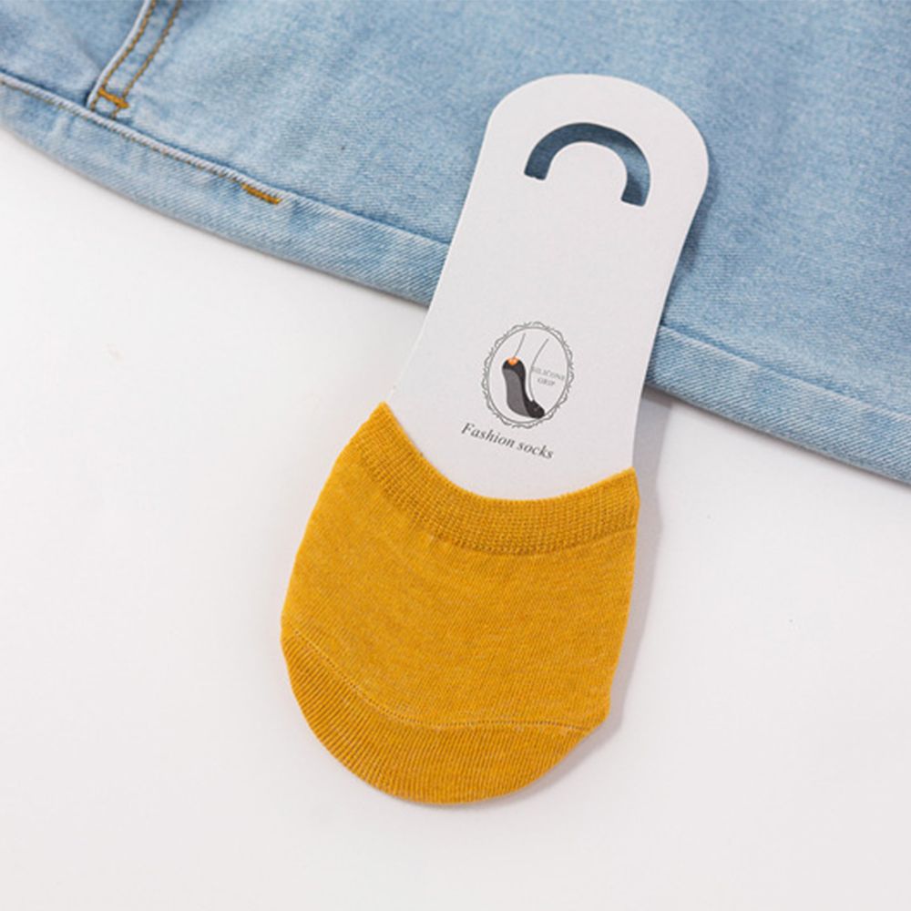 Woman Summer Forefoot Socks Thin Cotton Sweat Socks Non-slip Slippers High Heels Invisible Breathable Half Foot Socks: yellow