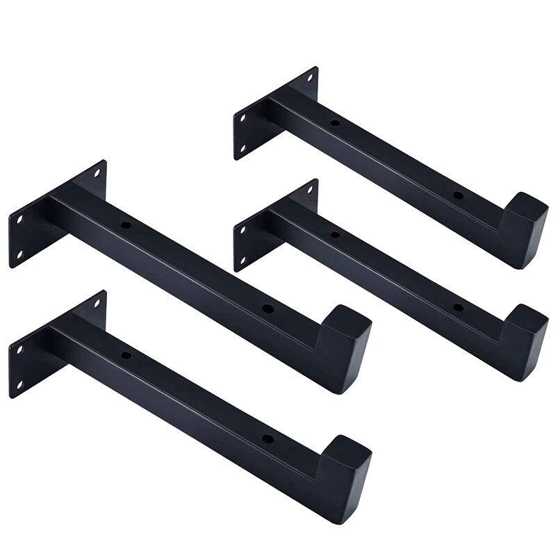 Floating Shelf Brackets,Black Heavy Duty Folding Wall Shelving Metal Shelf Bracket,Wall Shelf Brackets Decorative,4 Pack: Default Title