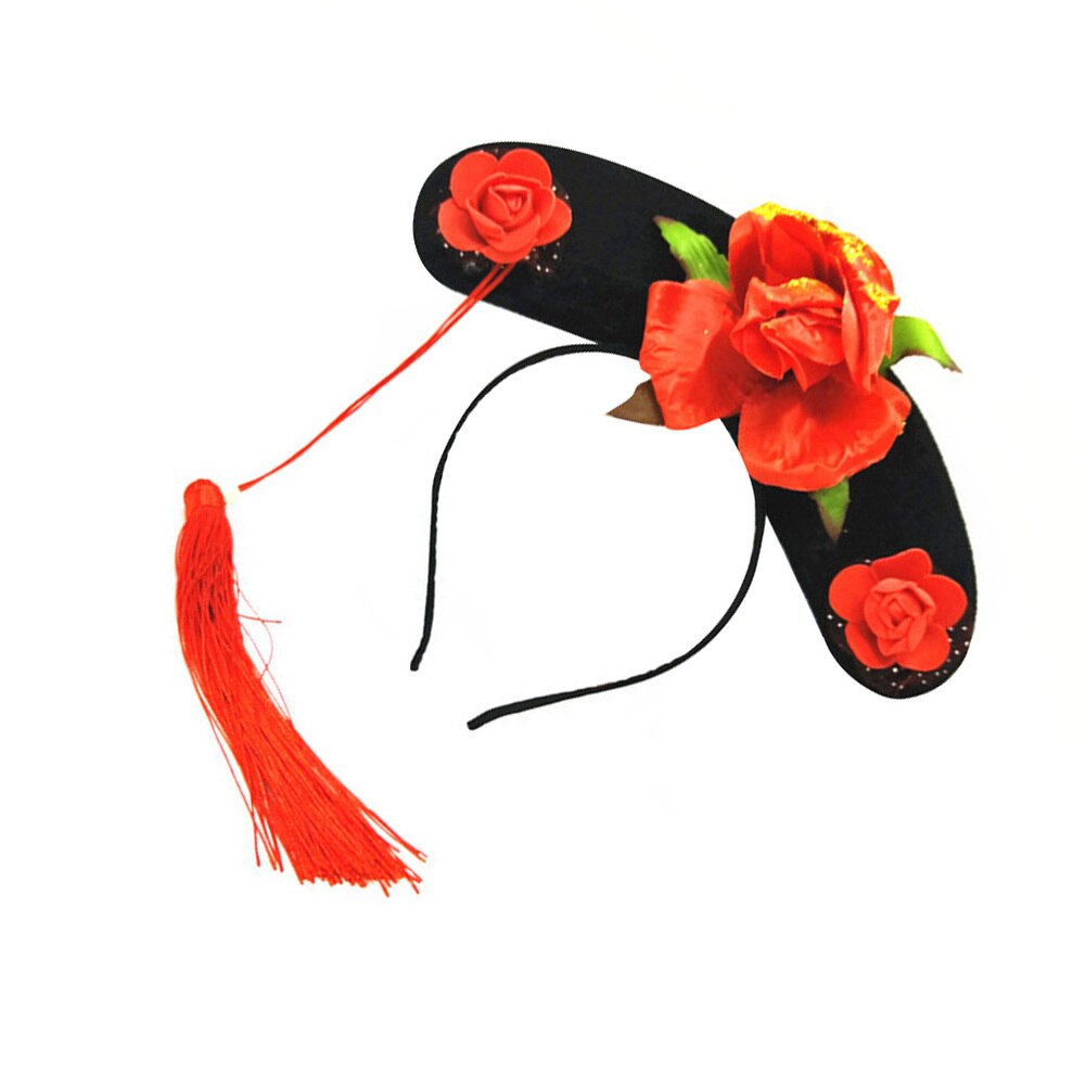 1pc Traditional Qing Dynasty Princess Hat Royal Crown Cap Performance Prop for Kids Adults