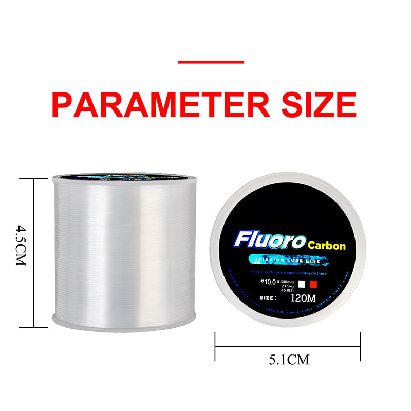 Peche Carpe FTK – fil de pêche en fluorocarbone, ligne Leader, 120M, 0.20mm-0.60mm, 7,15 lb-45lb
