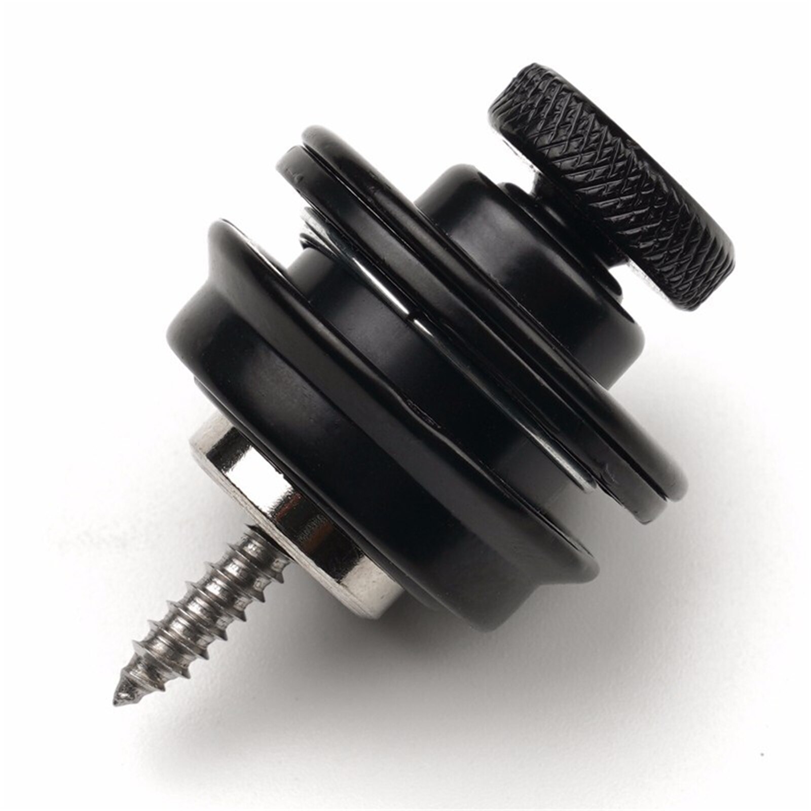 Miwayer Blocco tracolla per chitarra 1 pezzo Straplock di sicurezza con pulsante in metallo resistente per chitarra acustica elettrica basso ukulele: nero