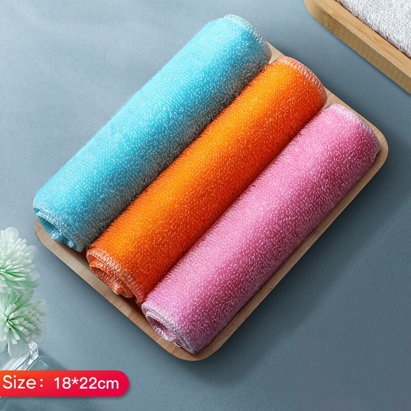 JOYBOS Dish Cloth Bamboo Fiber Degreasing Kitchen Cloth Housework No Oily Lint Dish Towel Absorbent Clean Non Dish Decoracion: 3pcs