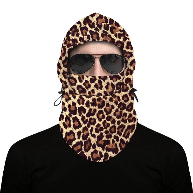 Unisex fleece hætte balaclava hel ansigtsmaske stjernehimmel digital print halsvarmer  a2ua