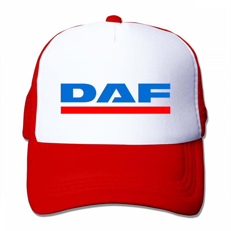 daf vector logo Baseball cap men women Trucker Hats adjustable cap: 4-Red