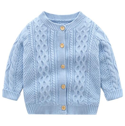 Emmababy 0-24M Herfst Baby Jongens Meisjes Trui Kleding Solid Knit Lange Mouwen Single Breasted Warm jas