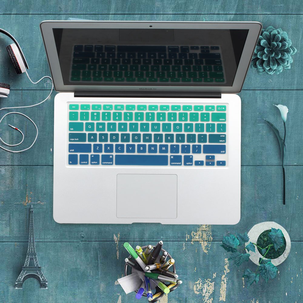 US Version Gradient Colors keyboard cover for macbook pro 13'' 15'' retina air 13 English rainbow cover keyboard Skin protector
