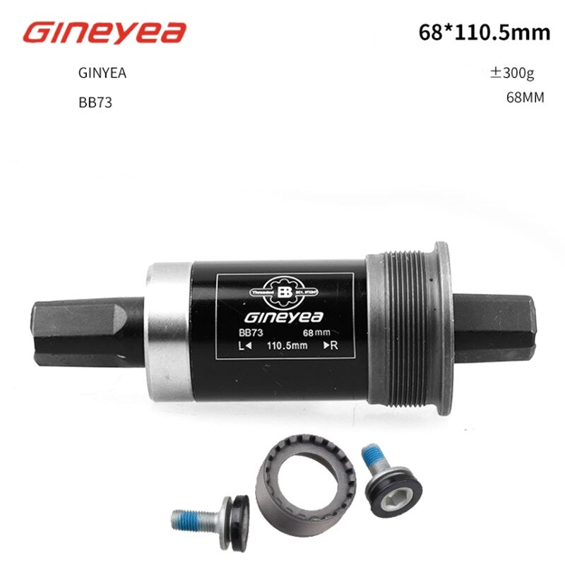 GINEYEA – support de pédalier carré BB73 pour vtt 68mm, roulement BB