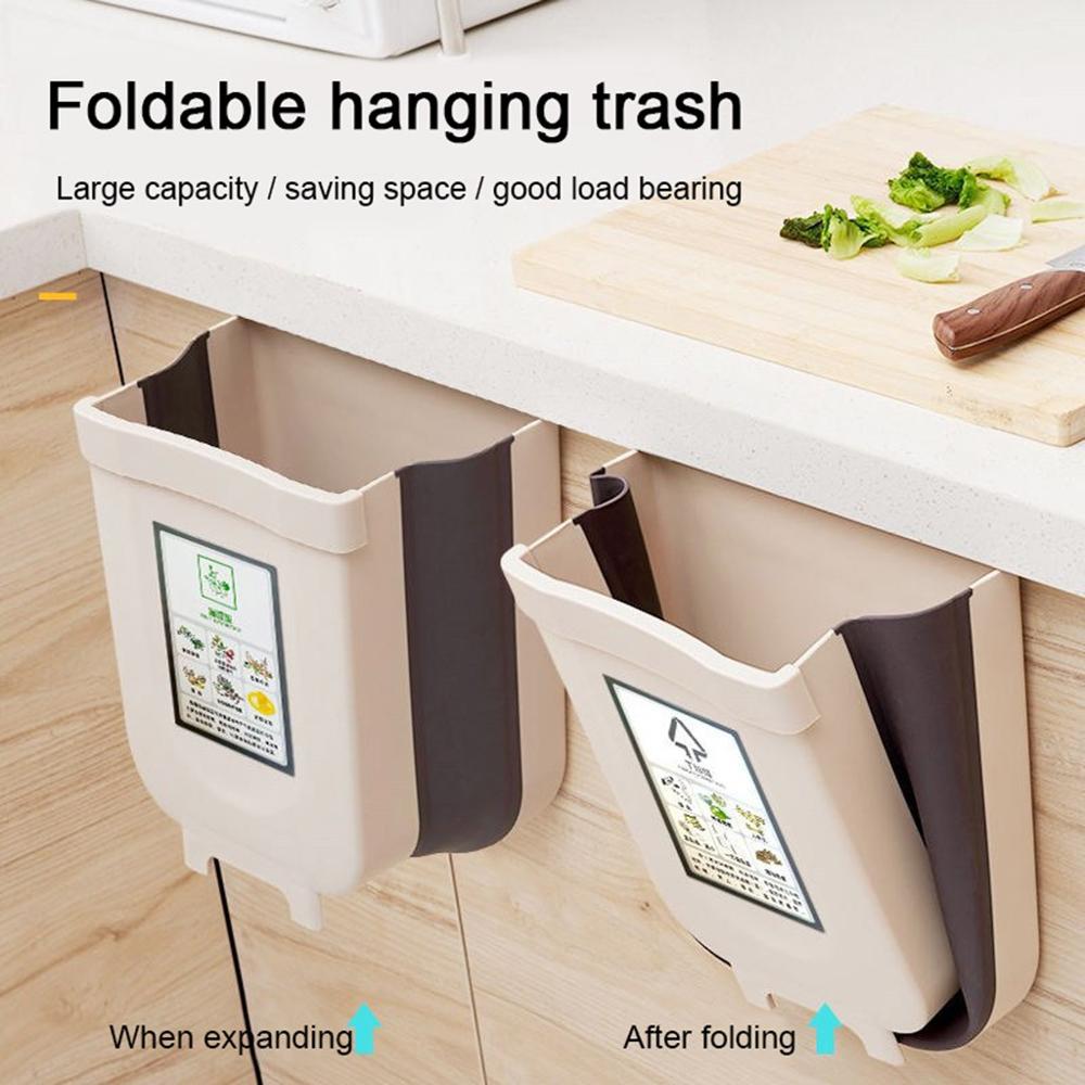 Poubelle murale pliante | Poubelle suspendue, poubelle poubelle de cuisine maison, porte murale pliable nettoyage 5 fm