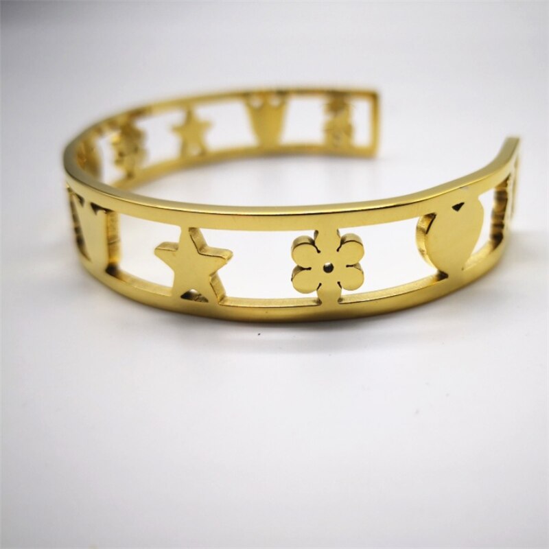 Bär Armband edelstahl blume Armband Zubehör Stern und Herz Liebe Armband Schmuck Für Frauen Männer