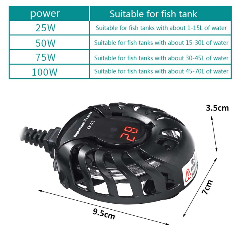 Digitale Aquarium Heizung Mini Automatische Temperatur Regler Thermostat Tauch Wasser Heizung Stange für Fisch Schildkröte Panzer 220V