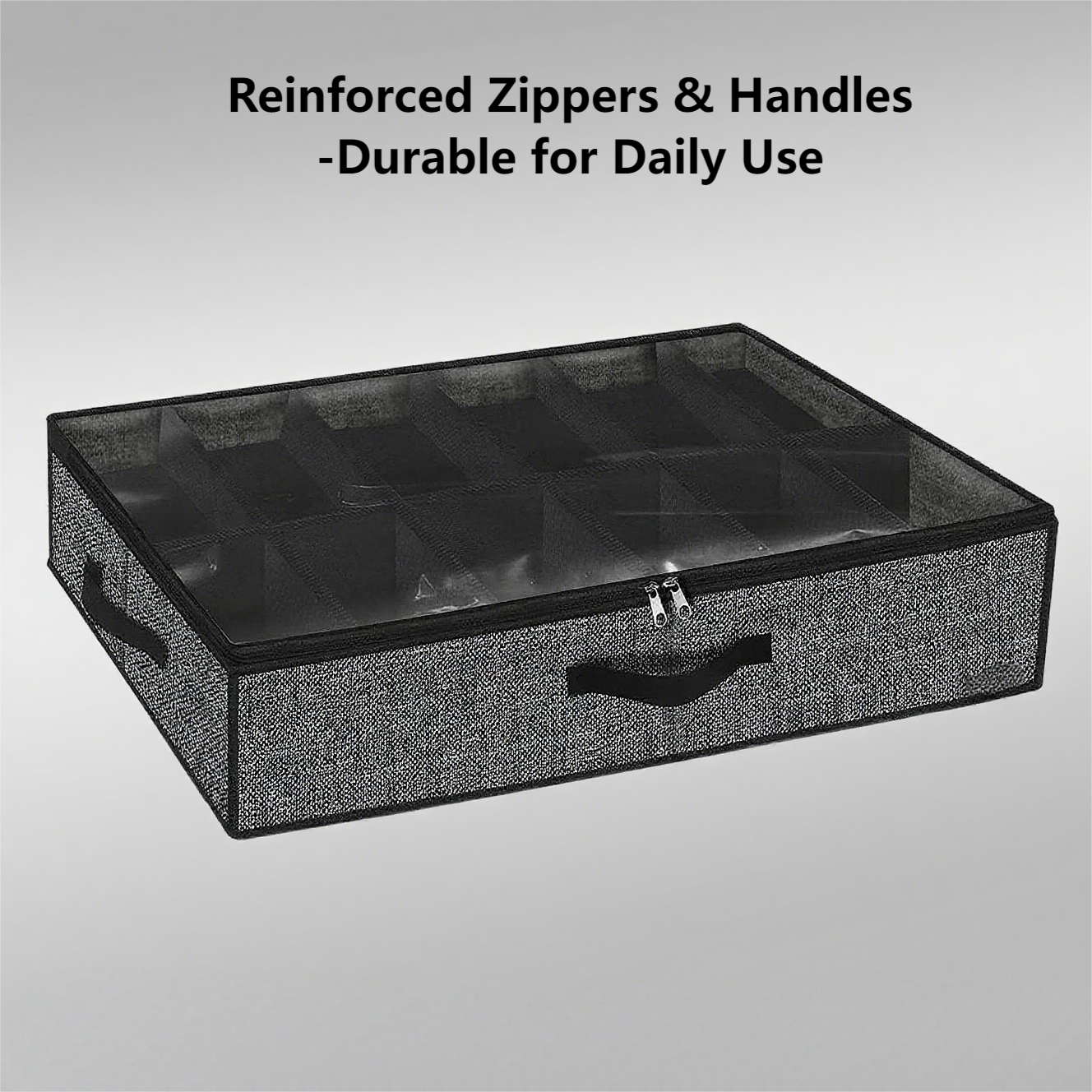 1 Piece Under-bed Shoe Storage Organizer Box, Can Accommodate 12 to 16 Pairs of Shoes, with Transparent Window, Foldable