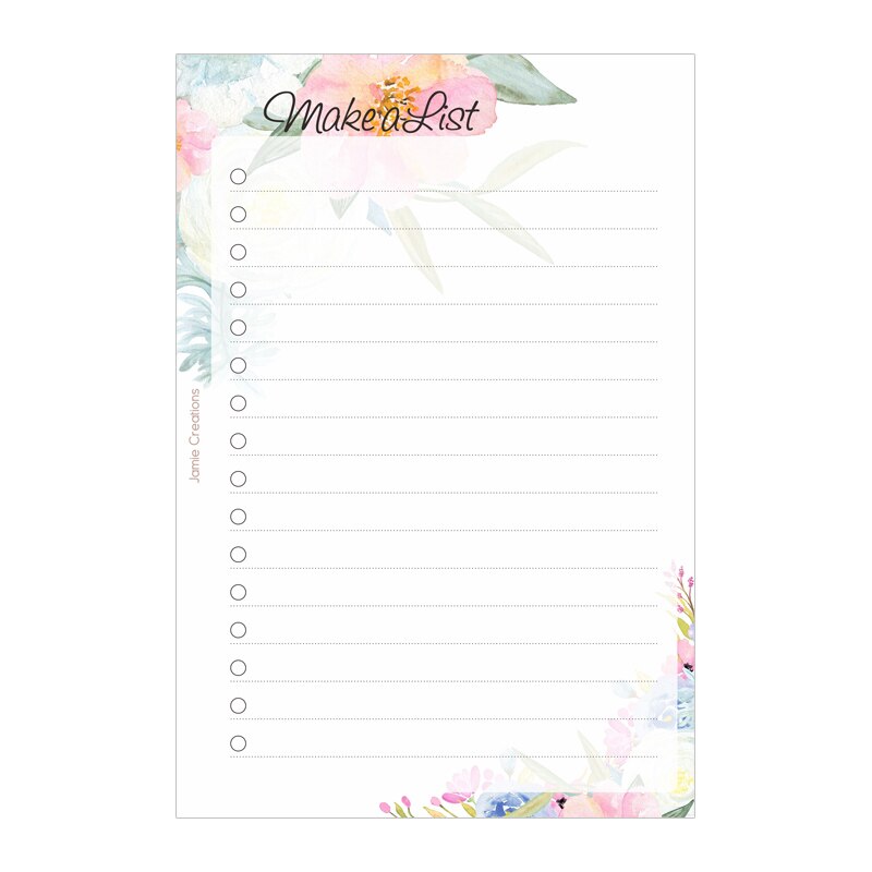 MyPretties Bloemen LIJST TODO Refill Papers A5 A6 A7 Notebook Papers voor 6 Gat Organizer Binder Notebook 40 Vellen Filler papers