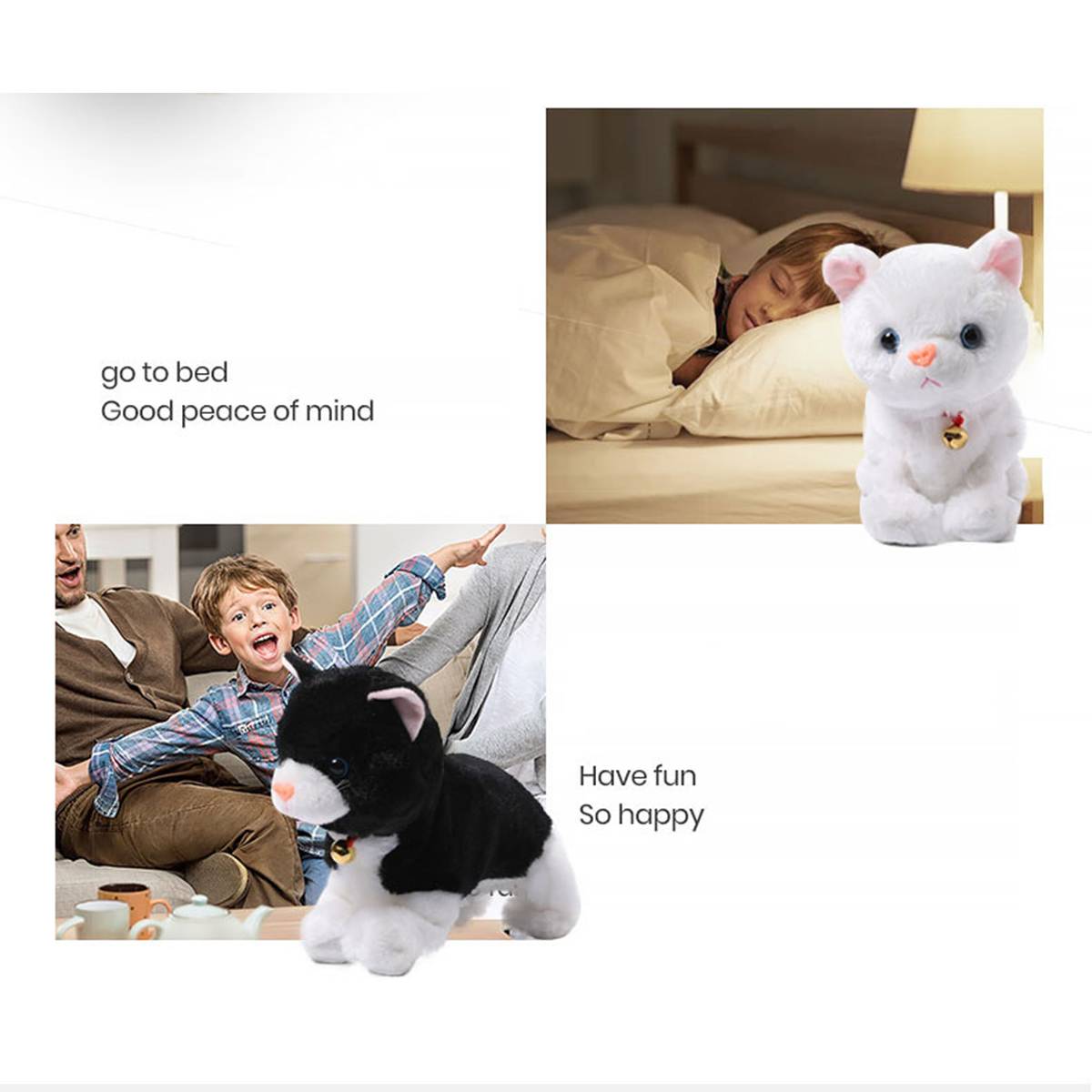 robot Gatti di Controllo del Suono Giocattoli Giocattolo Elettronico Del Basamento A Piedi miagolare interattivo gatto Morbido Peluche del Gatto animale domestico Giocattoli per I Bambini Di Compleanno regali