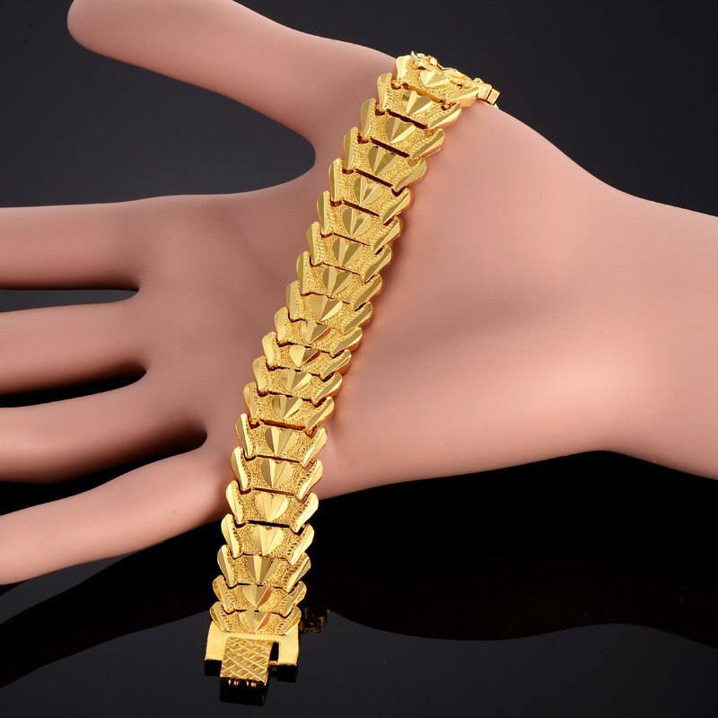 Heren armband punk biker stijl goud grote brede 15mm dames dikke schakelarmbandjes vaderdag
