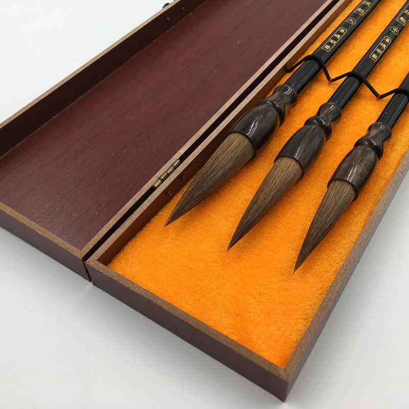 Calligraphy Brush Pen Set Weasel Hair Calligraphy Writing Brush Chinese Landscape Painting Regular Script Brushes Box Set