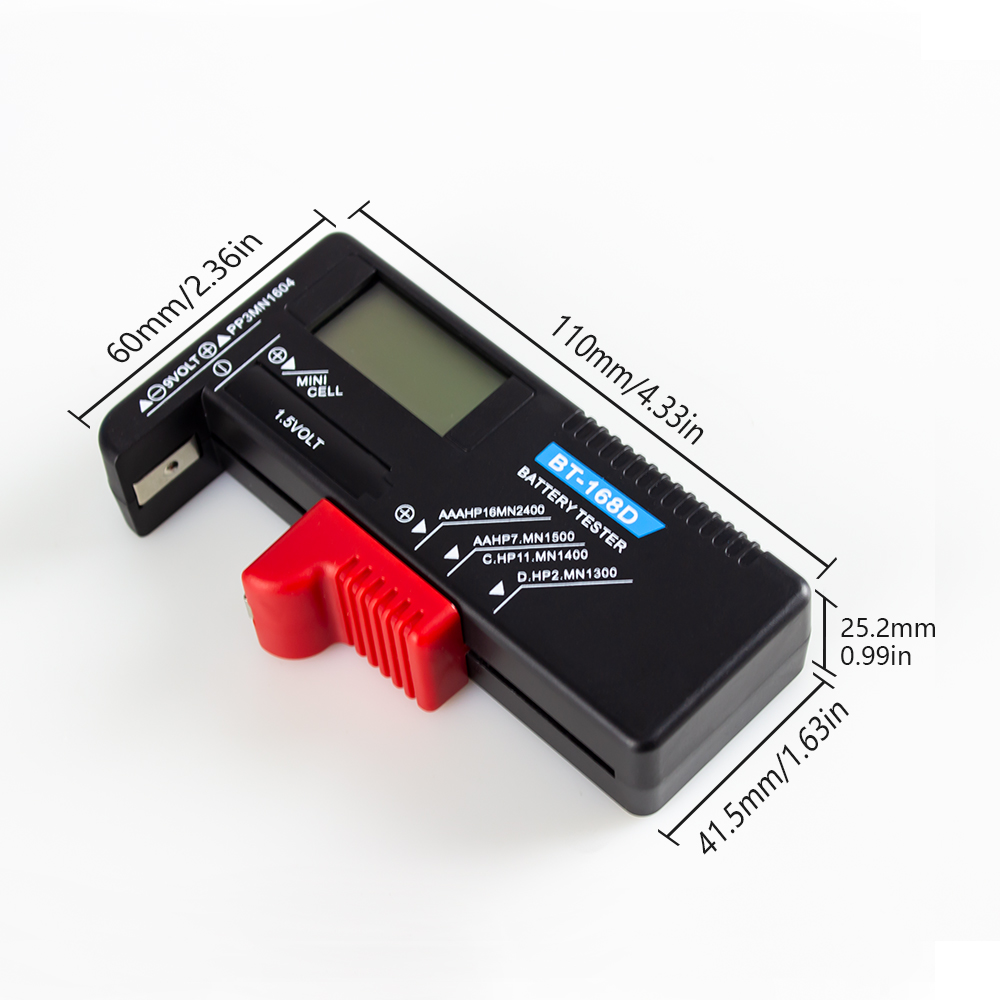 Digital Battery Capacitance Diagnostic Tool Battery Tester LCD Display Check AAA AA Button Cell Universal Tester BT-168D