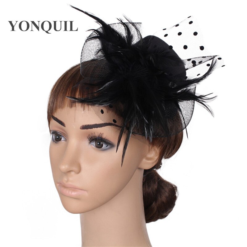 10 farver fest show pige mini top fascinator hatte fjer dekoration hovedbeklædning brude hår tilbehør børne fest hat syf 38