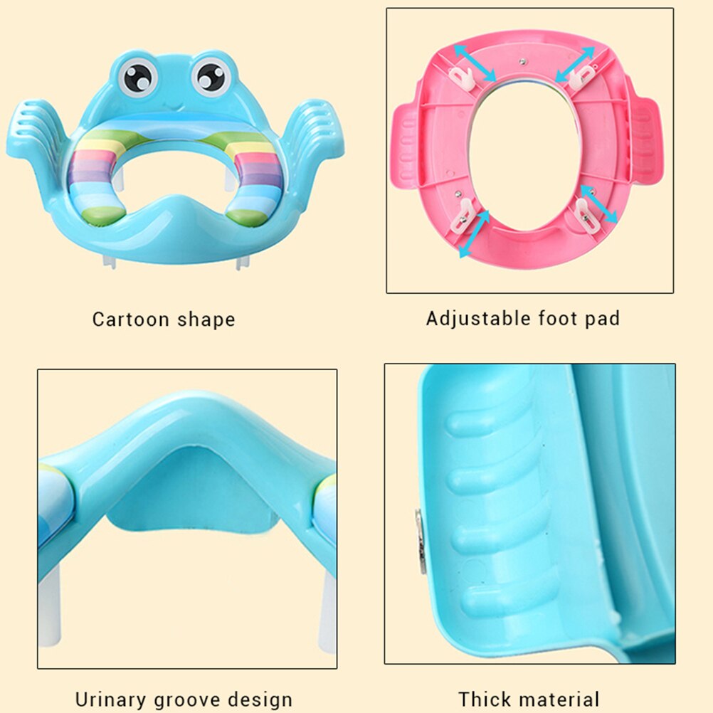 Portable Baby Potty Trainer Non-slip Toilet Training Seat Handles Children Auxiliary Toilet Seat Infant Children Pee Trainer
