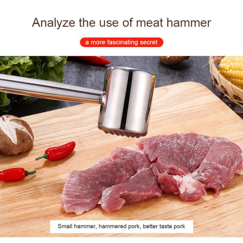 Kitchen Tool Stainless Steel Hammer Meat Tenderizer Long-handled Meat Hammer Meat Cooking Tools