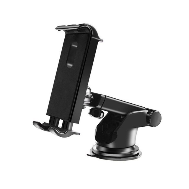 Tablet autohouder voor samsung huawei ipad pro air mini 1234 gps-telefoon, 360 graden verstelbare mobiele zuignapbeugelstandaard: Zwart