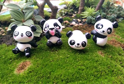 Miniatyr trädgård prydnad pyssel pyssel kruka fe konstgräs gräs för bröllop julfest heminredning: Panda