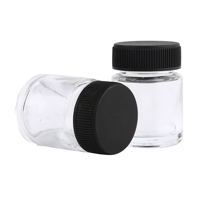 10 Stks/set Lege 22cc Glazen Pot Flessen Met Plastic Deksels Vervanging Potten Opslag Verf Flessen Airbrush Deksel Adapter Assemblages