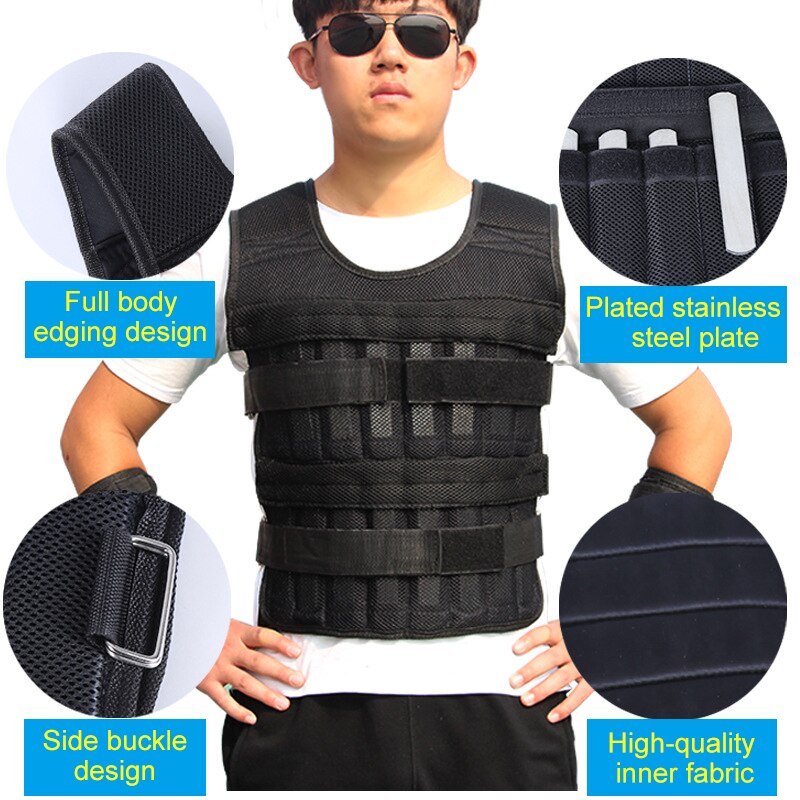 Sports Weight Bearing Vest Training Fitness Running Adjustable Weighted Vest DO2