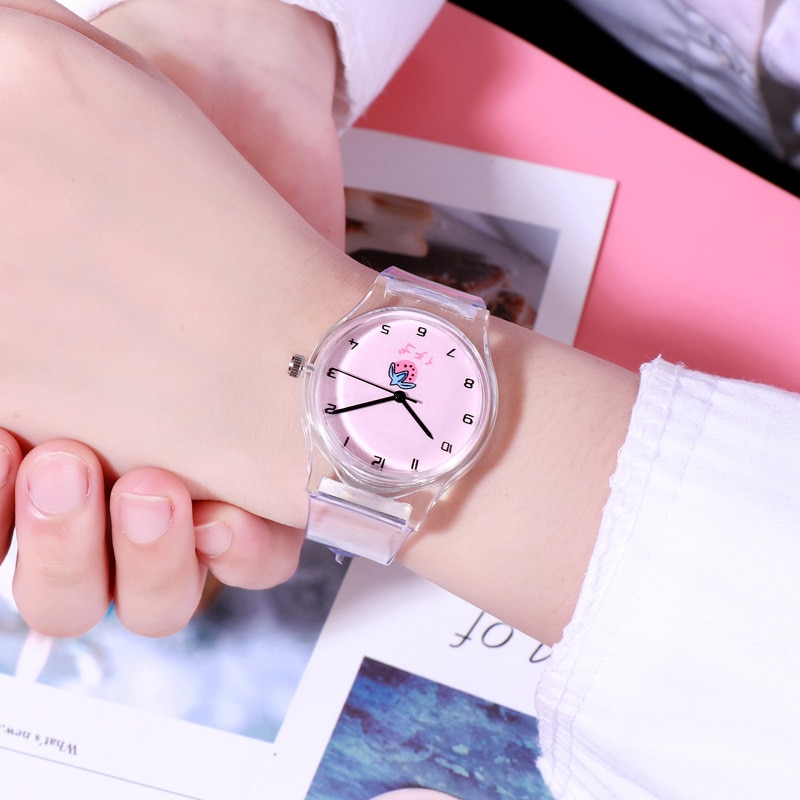 Children's Cartoon Watch Baby Hour Safety Silicone Watchband Kids Clock Waterproof Boy Transparent School Student XX3081: 1