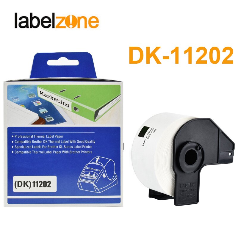 1Rolls Thermal Paper DK-11202 62mm*100mm die-cut Thermal Paper Compatible for Brother Label Printer White Paper DK11202