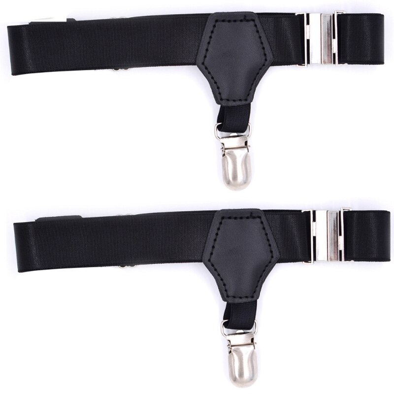 Calcetines elásticos de 2 piezas para hombre, Liga de sujeción, tirantes, Clip de pato, agarre ajustable,