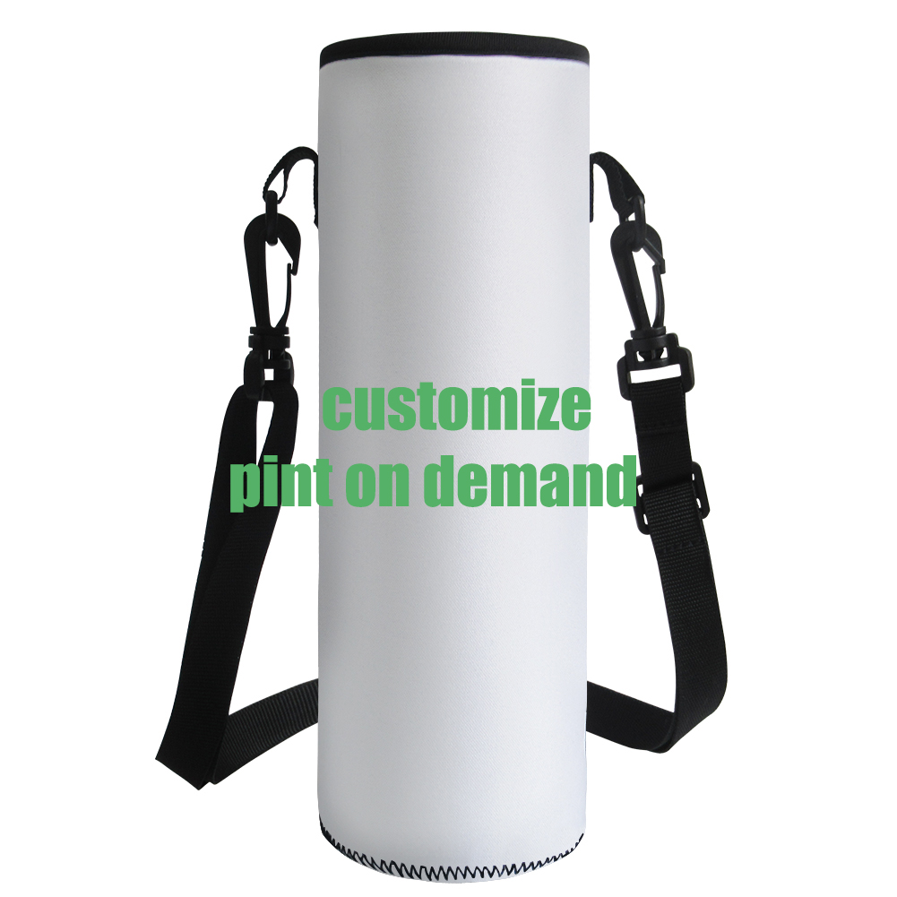 Music Notes 1000ML Water Bottle Cover Bag Pouch w/Strap Neoprene Water Bottle Carrier Insulated Bag Pouch Holder Shoulder Strap: 500-700ML-Z18 / print on demand