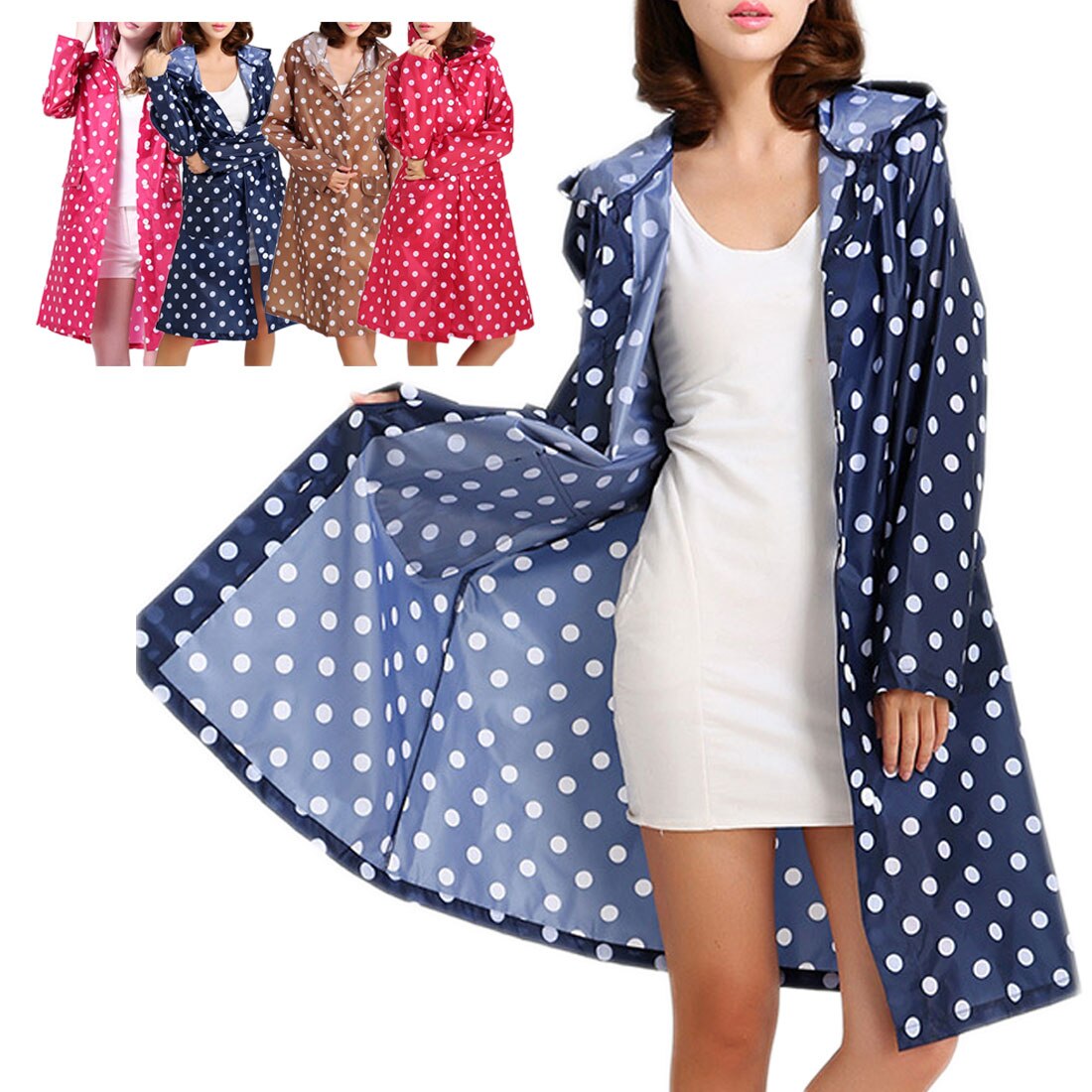 Outdoor Waterproof Girl Lady Hooded Raincoat Women Travel Riding Cloth Rain Coat For Women Poncho Long Rainwear Rain