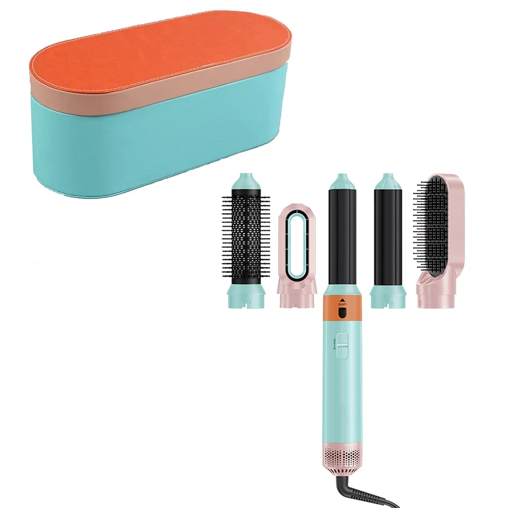 Hoge snelheid 5-in-1 föhn Air Styler Heteluchtborstel Krultang Haarstyler Gereedschap voor Dyson Airwrap met Auto-Wrap Krulspelden: Bruin / EU