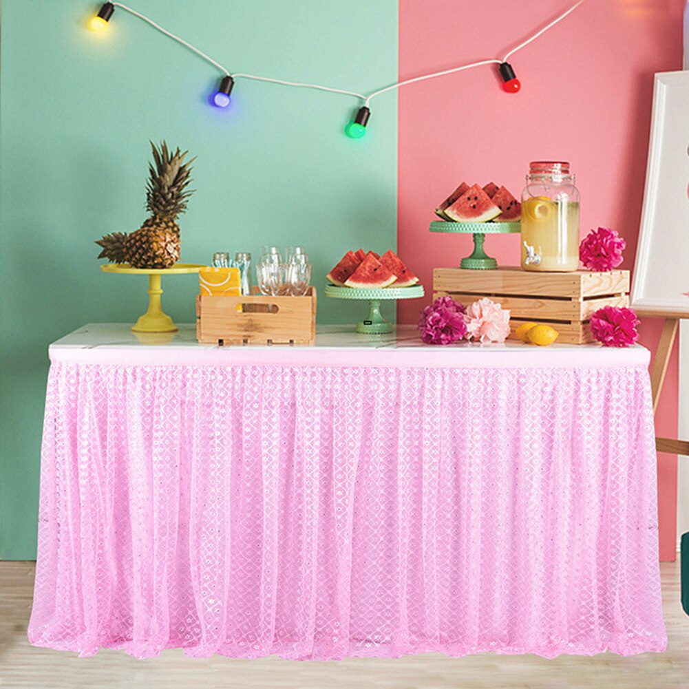 6ft/9ft Table skirts white ice silk wedding table skirt table cloth decoration hotel banquet event hotel home table skirting
