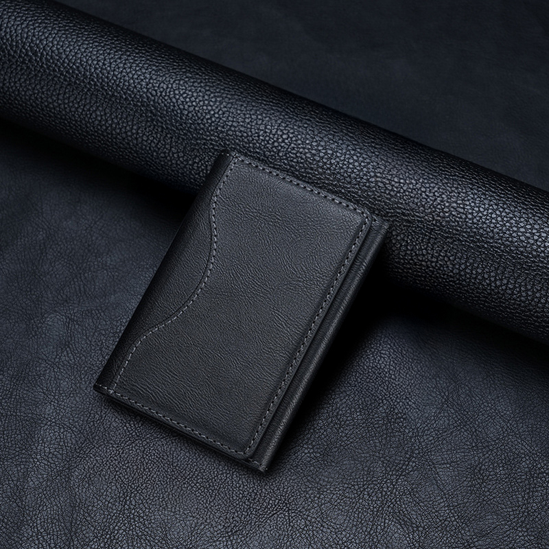 Bolsa carteira de couro magnética para iphone 17 16 15 pro max titular do cartão bolsa de telefone capa protetora com três dobras sacos magnéticos: Marrom