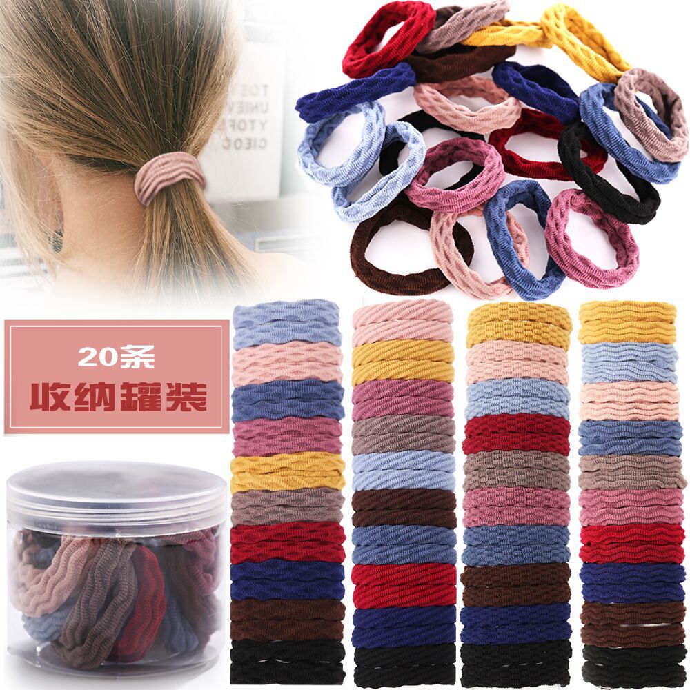 Todorova 20 pçs/set elástico básico faixas de borracha simples hairband meninas headwear cor sólida bandana moda feminina acessórios para o cabelo