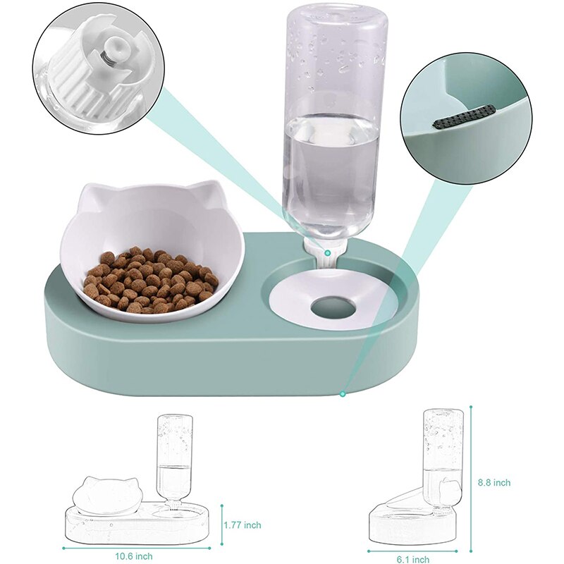 2-In-1 Huisdier Kat Kom Water Dispenser Automatische Water Opslag Kattenvoer Kom Water Container Kitten Drinken honden Feeder Waterer