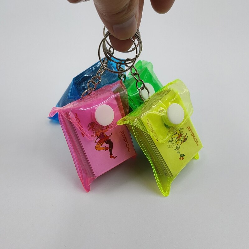 Llavero portátil de cartas de póker, tablero pequeño, 4x3cm, 1 unidad