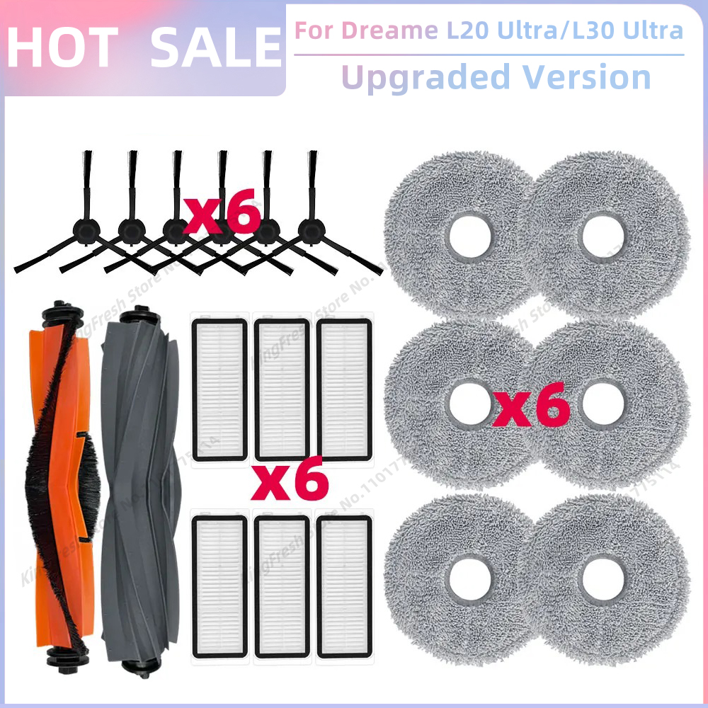 Fit For Dreame L20 Ultra / L20 Ultra Complete RLX41CE / L30 Ultra Parts Main Roller Side Brush Hepa Filter Mop Cloth Dust Bag