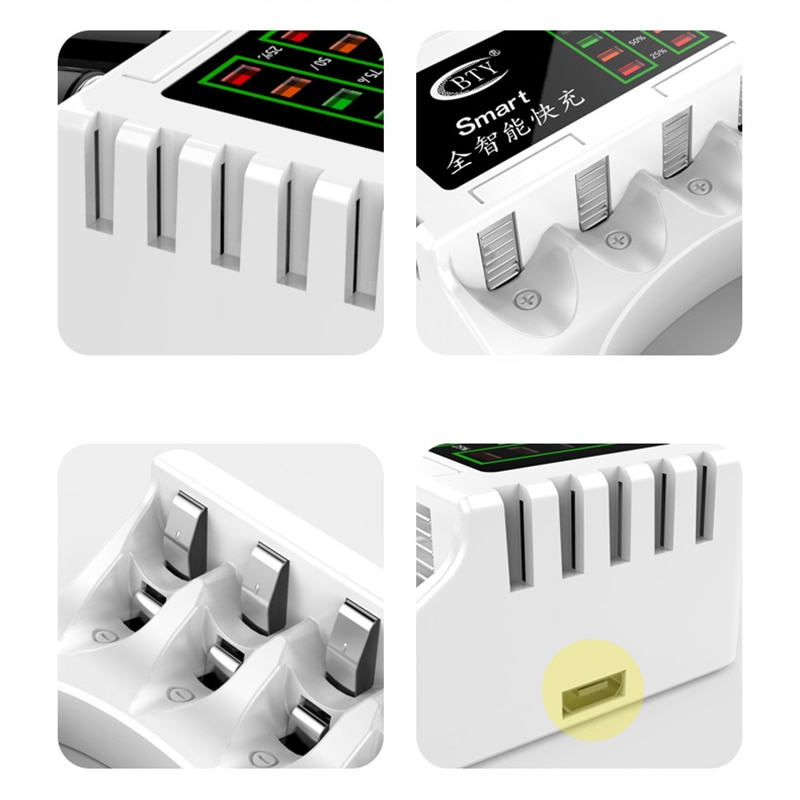 4 Slots Battery Charger Smart Oplaadbare Batterij Opladers Voor Aa/Aaa Ni-Mh/Ni-Cd Oplaadbare Batterij