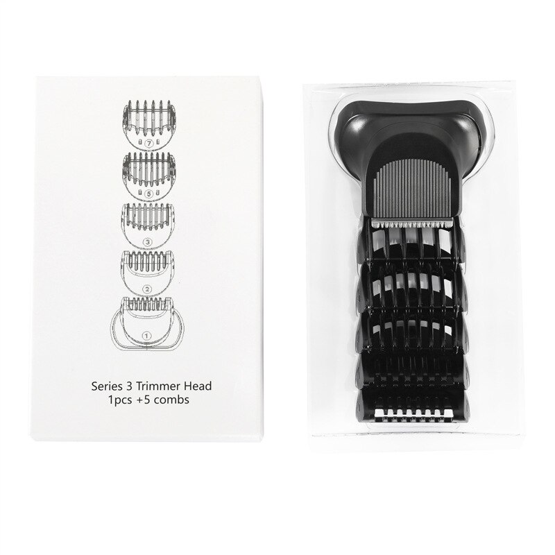 1Pcs Shaver Beard Trimmer Head +5Pcs combs for Braun Series 3 BT32 300S 301S 310S 320S 330S 340S 360S 380S 3000S 3010S 3020S