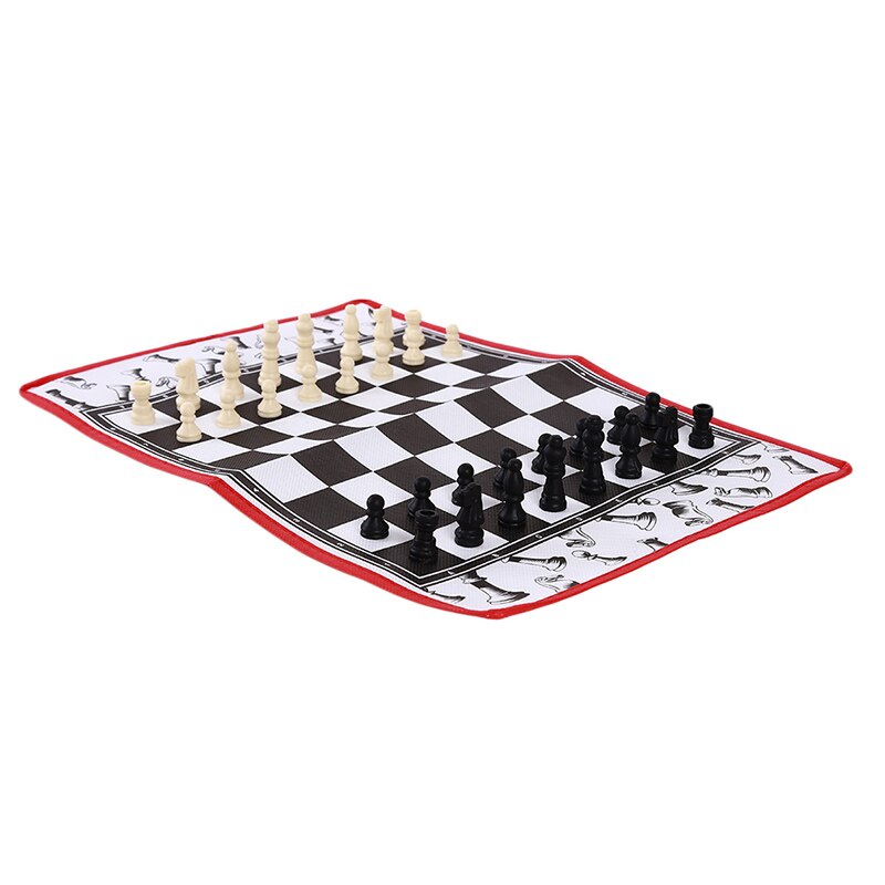 2 In 1 Schaken & Dammen & Backgammon Set Reizen Plastic Schaakspel Magnetische Schaakstukken Vouwen Dambord Entertainment