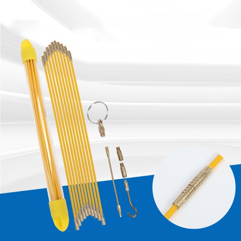 10Pcs/Set 13 Inches Cable Access Kits Electricians Puller Rods Wires Wire Push Rod for Electricians M4YD