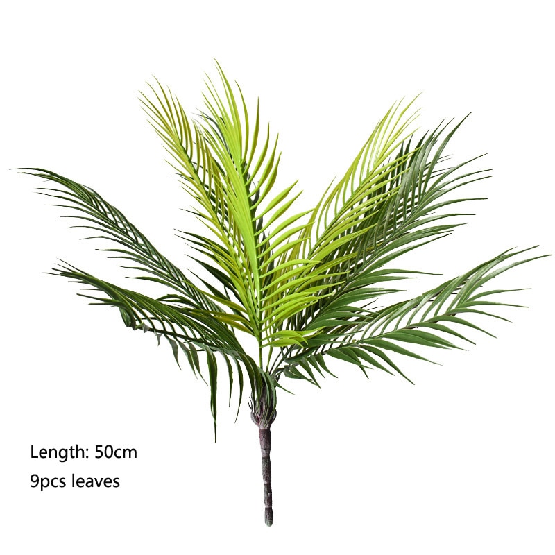 Kunstig bregne planter plast tropisk palme løv gren hjem hage dekorasjon fotografering bryllup dekor blå blader: 9 blader
