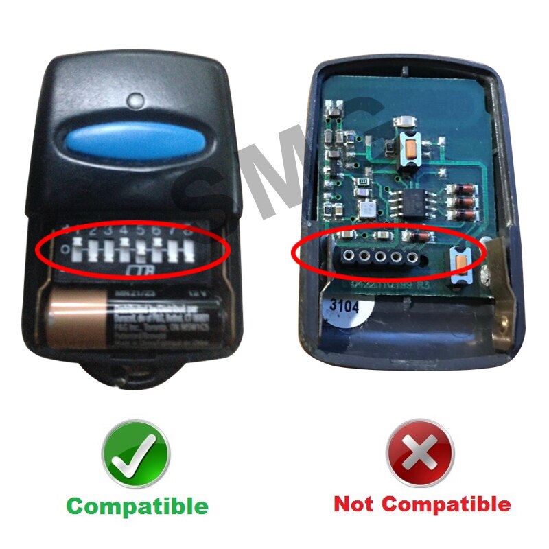 Compatible ERREKA LUNA /ERREKA RESON1 / ERREKA RESON2 433.92Mhz fixed code garage door remote control