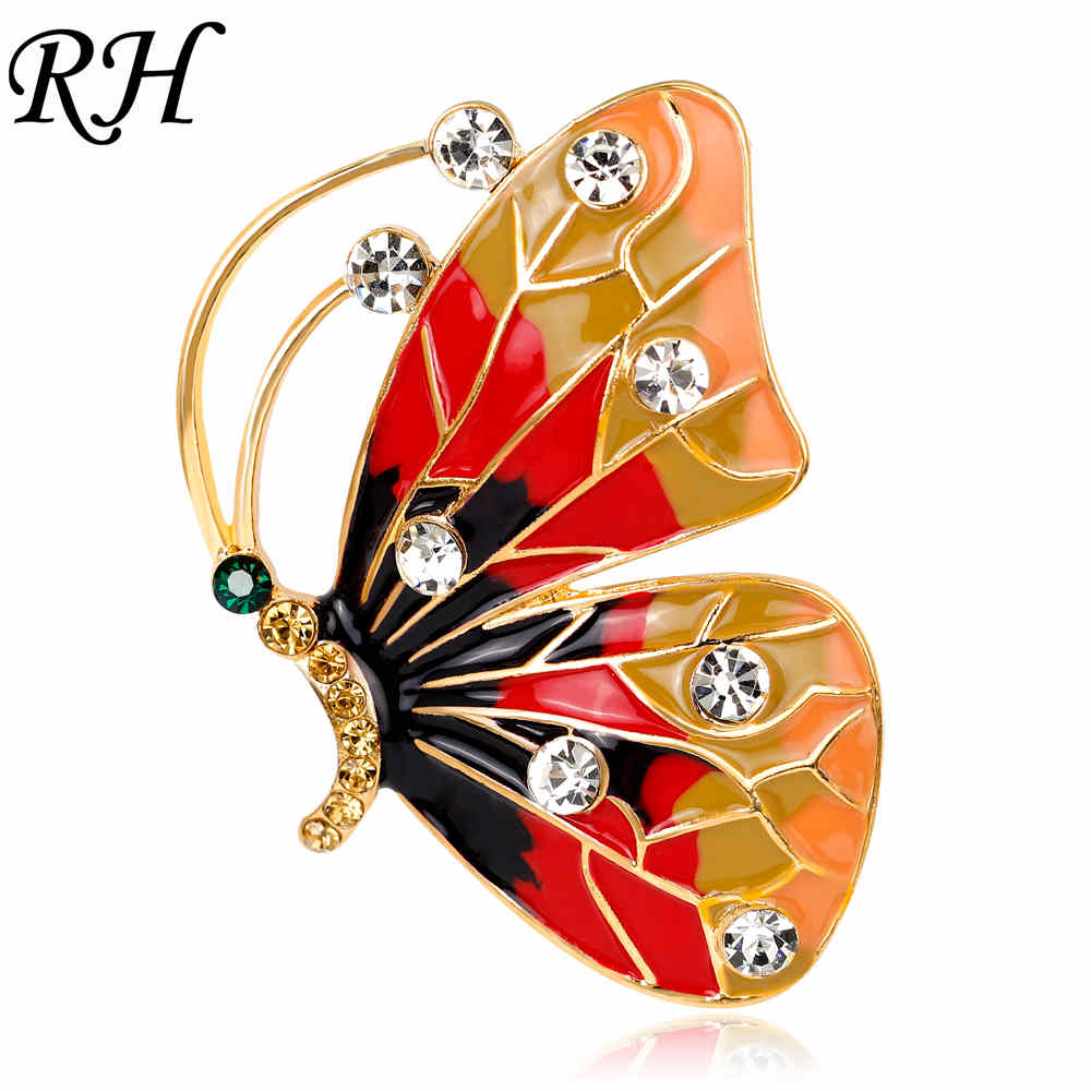 Crystal Butterfly Brooch For Women Brooch Collar Pins Corsage Rhinestone Insect Animal Brooch Badges Jewelry Accessories: 16BC216
