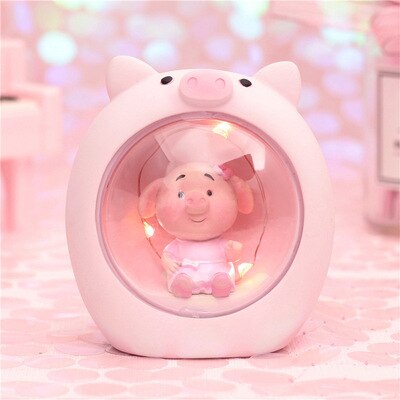 Unicorn baby sleep night light cute star Lamp girl heart bedroom romantic table lamp home decor luminous toys: Clear